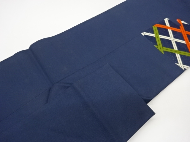  幾何学模様織出し名古屋帯